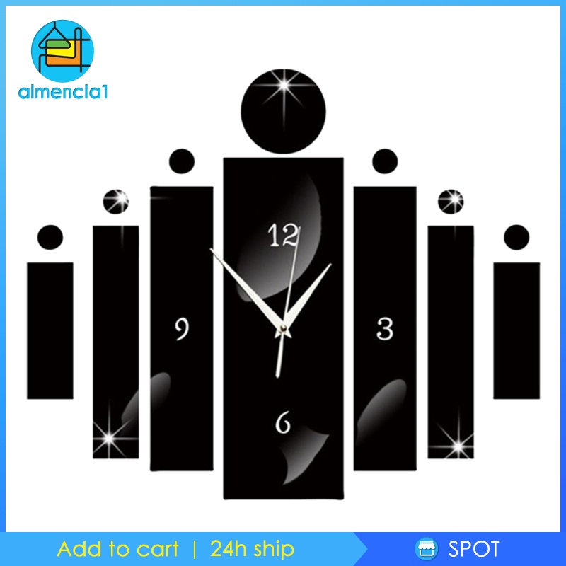 1 Đồng Hồ Dán Tường 3d Kiểu Dáng Hiện Đại