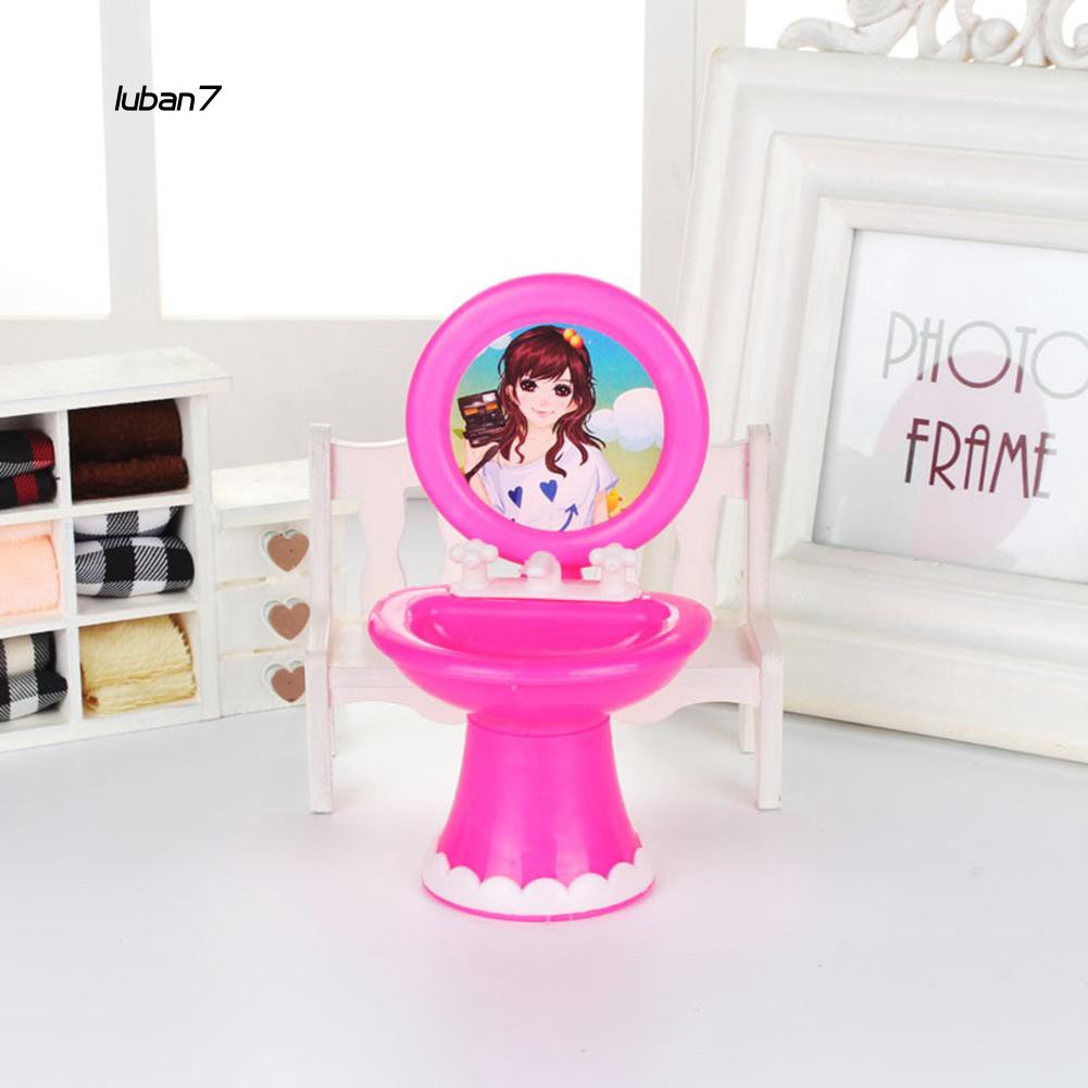 Mô hình bồn rửa mặt mini bằng nhựa kích thước 7x13x6cm dùng để trang trí nhà búp bê