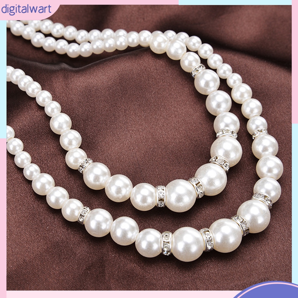 Dây chuyền hai lớp đính ngọc trai nhân tạo thời trang
