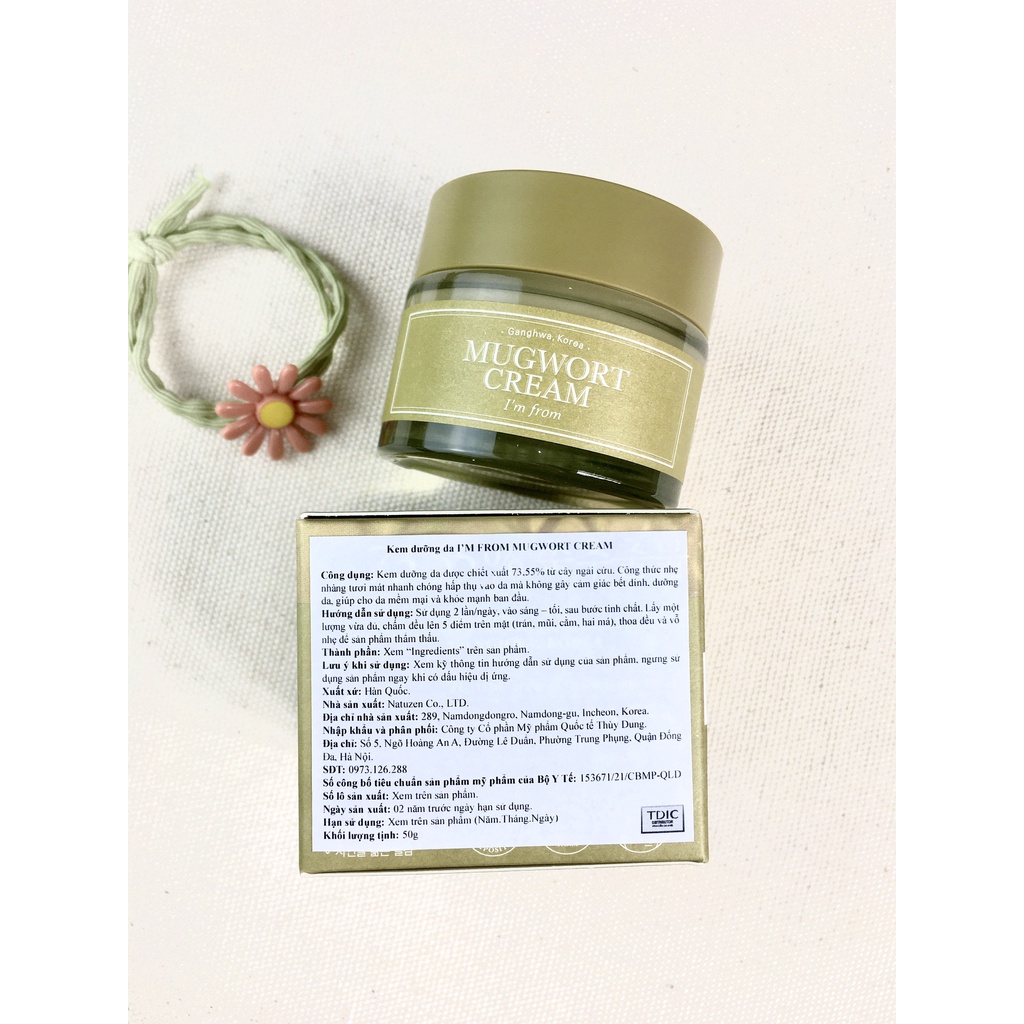 Kem dưỡng ngải cứu dưỡng ẩm, phục hồi da I'm From Mugwort Cream 50ml
