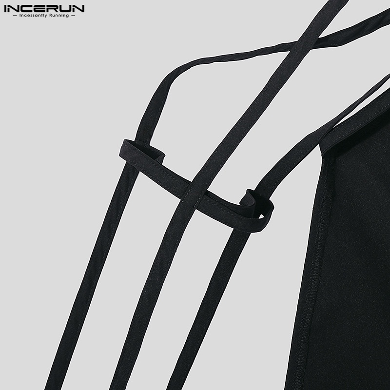 Áo sơ mi INCERUN nam dài tay cài nút độc đáo kích thước S-5XL