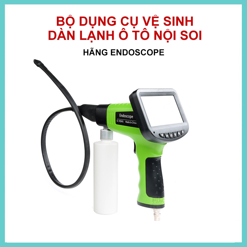 Bộ dụng cụ vệ sinh dàn lạnh ô tô tích hợp camera nội soi Endoscope sử dụng với dung dịch vệ sinh dàn lạnh
