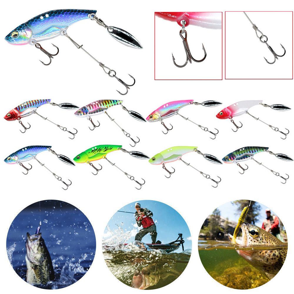 Mồi Câu Cá Nhân Tạo 11/15g Bằng Kim Loại Có Móc Xoay Nhiều Màu Sắc