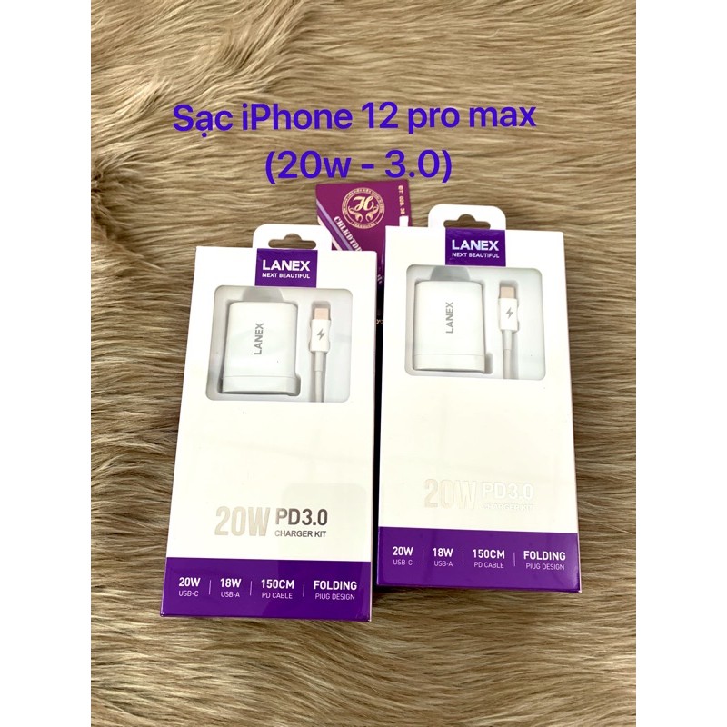 bộ sạc nhanh iphone 12 pro max xịn (20w-3.0)