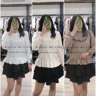 Áo Kiểu Cổ Bèo Tay Phồng Dáng Peplum  (50-70kg, V1,V2<100)