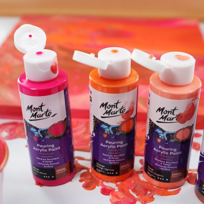 [THEARTSHOP] Bộ màu đổ MONT MARTE Premium Pouring Acrylic Paint set 4 chai 60ml