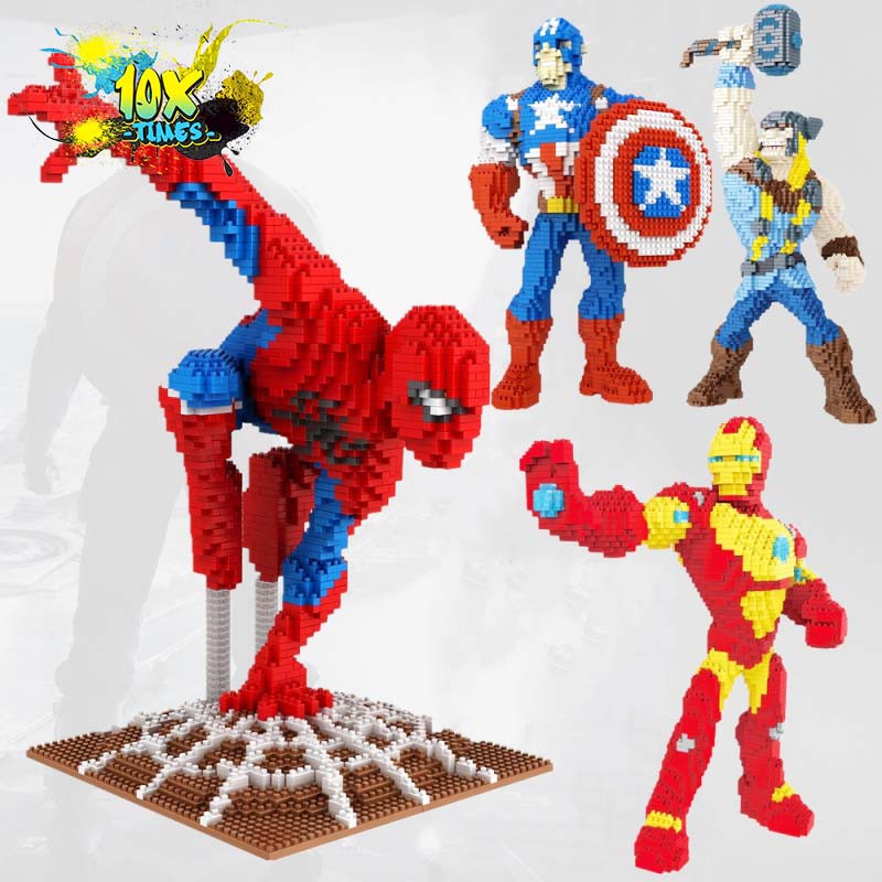 (size 55cm) mô hình lắp ráp 3d siêu nhân maver iron man người nhện quà tặng sinh nhật bạn trai, đồ decor