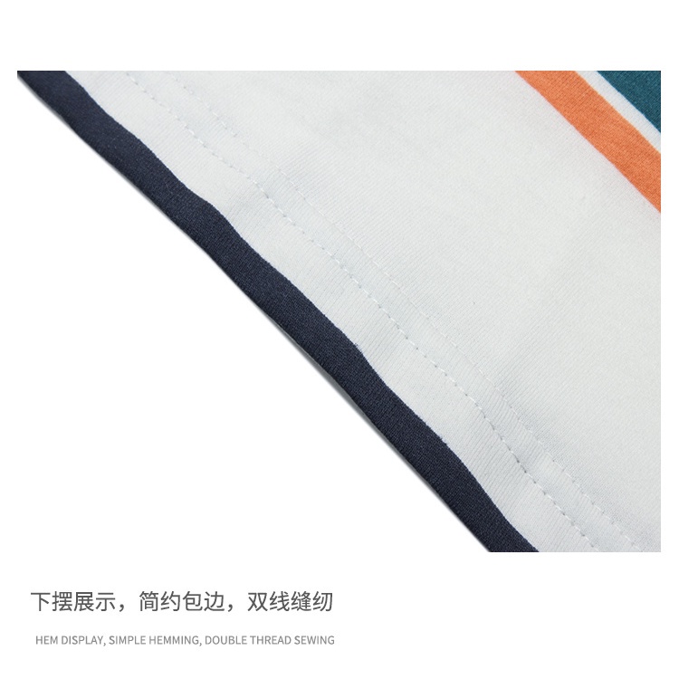 Áo thun cổ tròn tay dài họa tiết kẻ sọc ngang thời trang đường phố hip hop cá tính dành cho cả nam và nữ