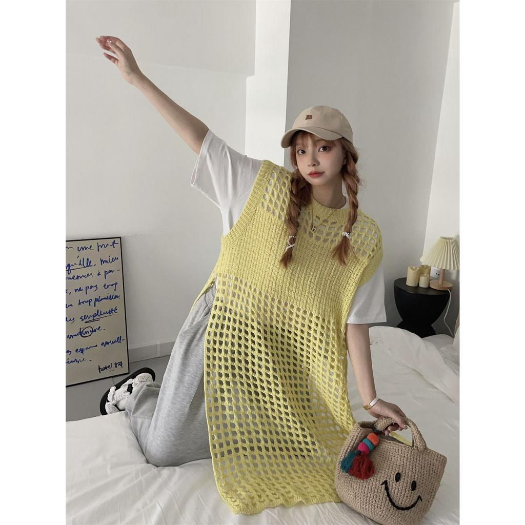 Xiaozhainv Áo Dệt Kim Sát Nách Thiết Kế Giả Nhiều Lớp Thời Trang Hàn Quốc Cho Nữ 6 Màu Lựa Chọn