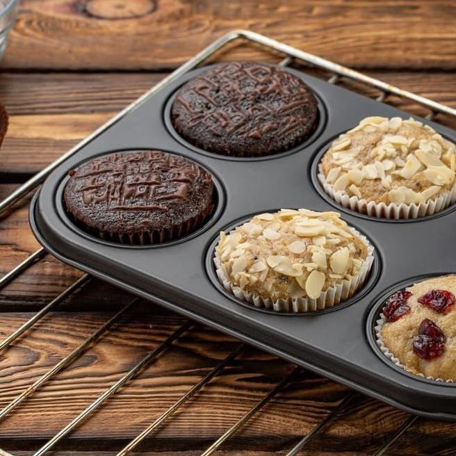 Khuôn Nướng Bánh Muffin / Cupcake Chống Dính 6 Ngăn Tiện Dụng