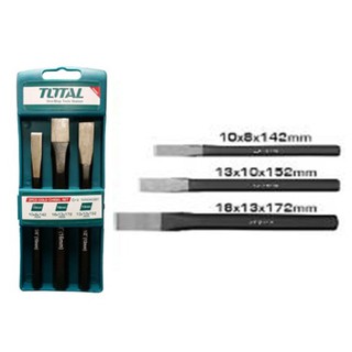 Bộ 3 đục dẹp nhọn Total THT42K0301