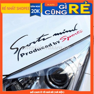 Tem decal Sport mind dán nắp capo trang trí Ô tô