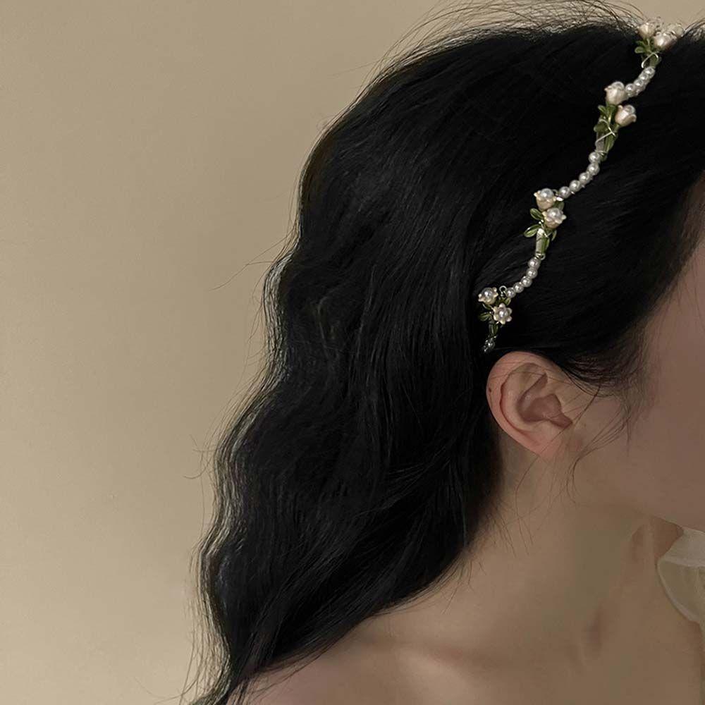 JARRED Băng Đô Vương Miện Đính Hoa Thanh Lịch Cho Cô Dâu