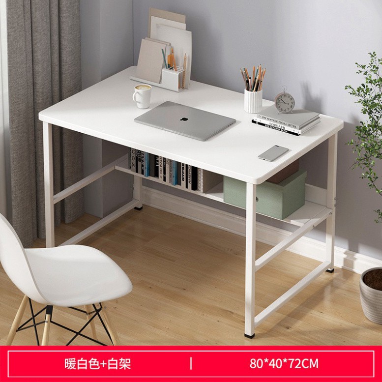 Bàn làm việc, bàn học thiết kế kiểu Hàn S-Table, T-Table khung thép mặt gỗ MDF, kích thước 60x40cm