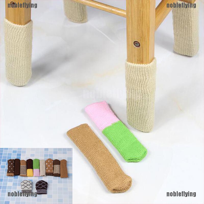 4pcs Table Chair Foot Knit Cover Protector Socks Sleeve Protective