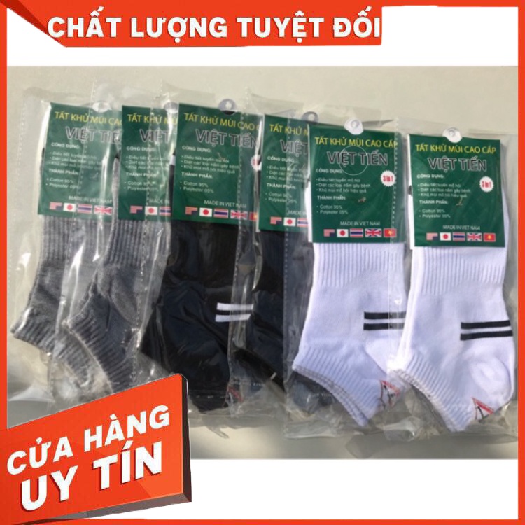 6 Đôi Tất Cổ Ngắn Việt Tiến Cao Cấp (6 Đôi 3in1 tặng kèm ngay 1 đôi)