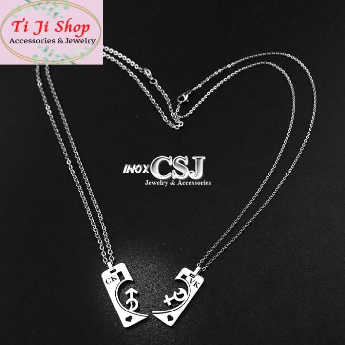 DÂY CHUYỀN CẶP ĐÔI INOX VK CK VỢ CHỒNG MC243 - siêu đẹp chuẩn thời trang