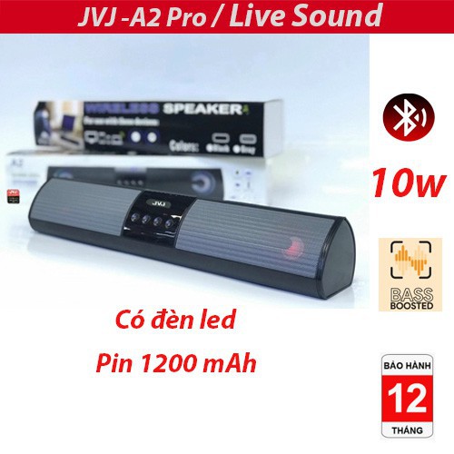 Loa bluetooth JVJ A2 Pro hỗ trợ thẻ nhớ,đài FM,USB,BLT,AUX 3.5, âm thanh Stereo. Hàng chính hãng, Bảo Hành 12 Tháng