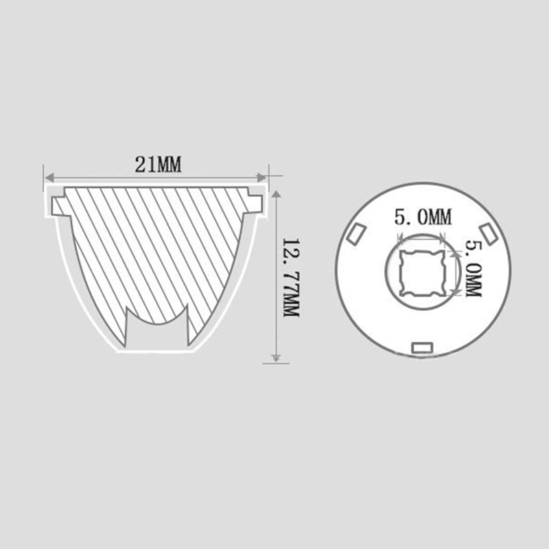 Set 5 Ống Kính Có Đèn LED 21mm Cho Cree XML T6 L2 50X50 Diode