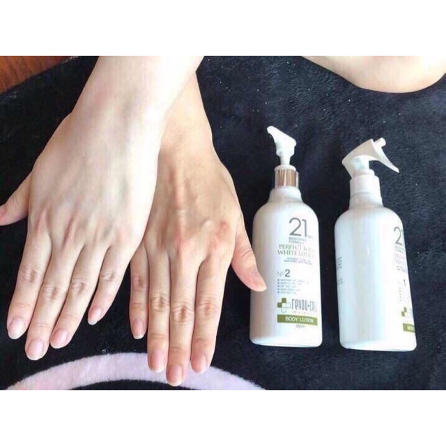 Set tắm trắng 21 days perfect body white peeling