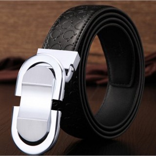 Thắt lưng da nam thời trang cao cấp mặt màu bạc độc đáo setaco k8