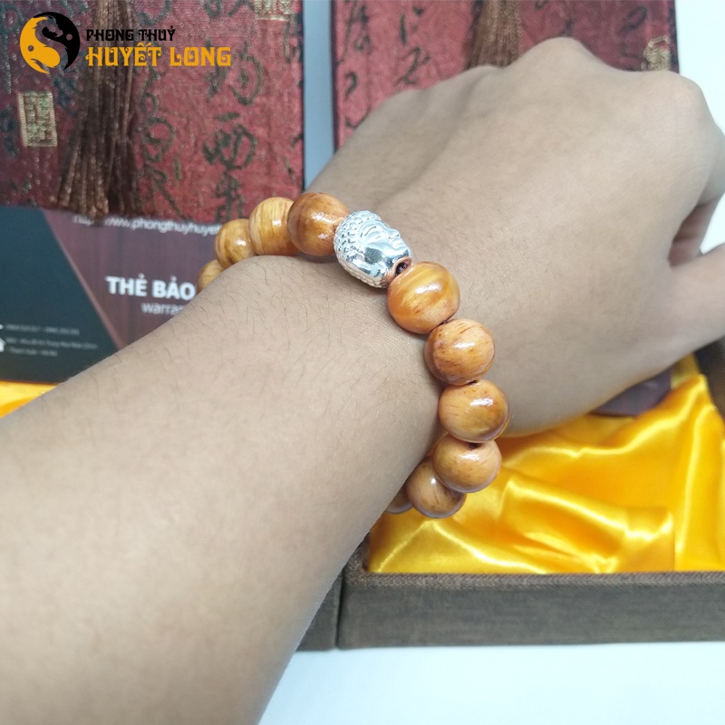 Chuỗi Hạt Gỗ Huyết Rồng Vip Thấu Quang 100% Mix Charm Tỳ Hưu Tài Lộc, Mặt Phật Bình An