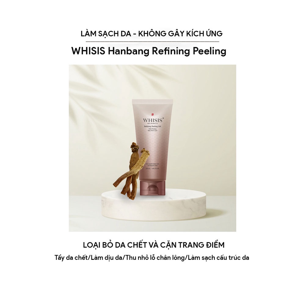 Gel Tẩy Tế Bào Chết Da Mặt Hàn Quốc WHISIS Peeling Gel Giúp Trắng Da Mờ Thâm Mụn Se Khít Lỗ Chân Lông 120ml