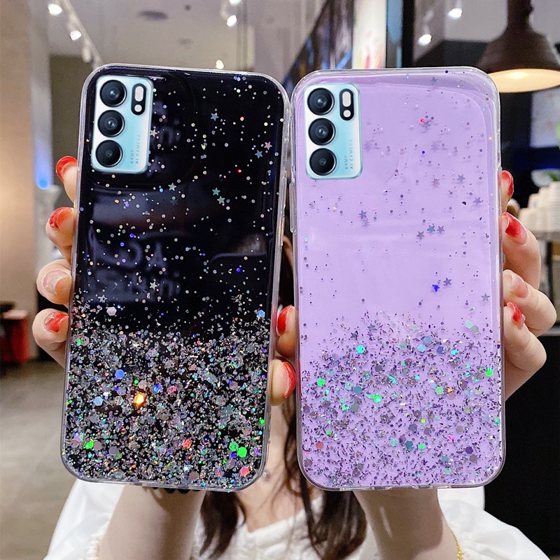 Ốp điện thoại dẻo trong suốt phối sequin lấp lánh cho OPPO RENO6 6 PRO 6 Z RENO5 RENO5 PRO 5G OPPO RENO 5 PRO 2021