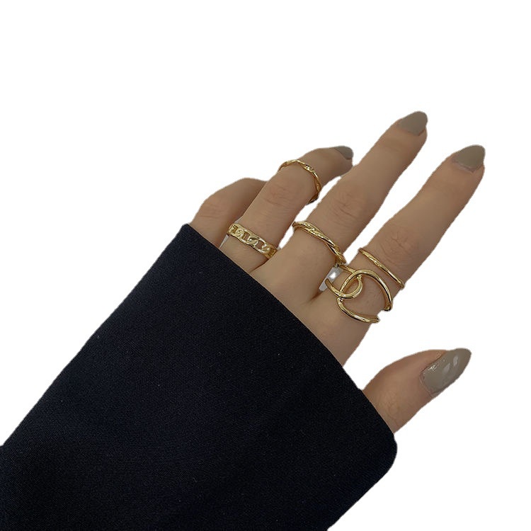Set 5 Nhẫn Hở Kiểu Dáng Đơn Giản Thời Trang
