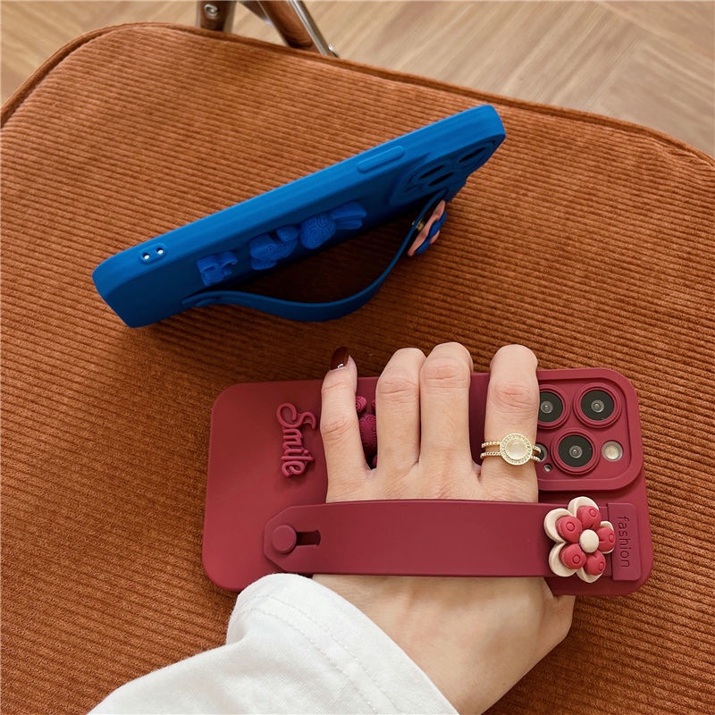 Ốp Điện Thoại Mềm Hình Hoa Nhỏ Có Dây Đeo Cho iphone13promax iPhone11/12pro Soft Case XR x/XS xs.MAX 7/8plus