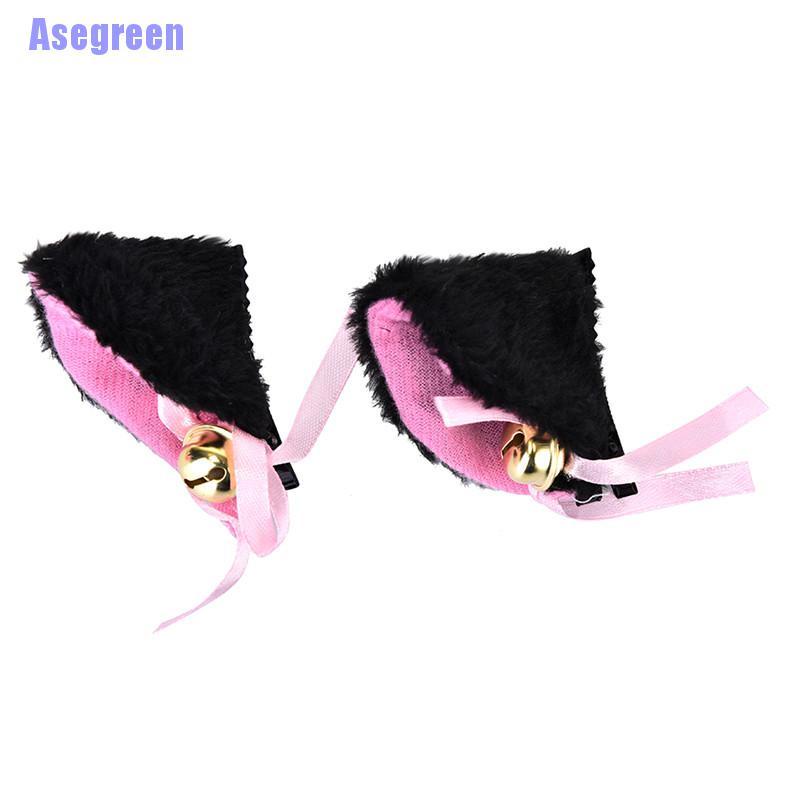 Kẹp tóc hình tai mèo phối lông đáng yêu cho nữ