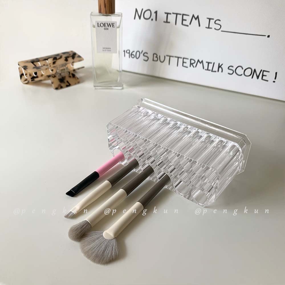 Hộp Acrylic Trong Suốt 26 Lỗ Đựng Cọ Trang Điểm Tiện Dụng