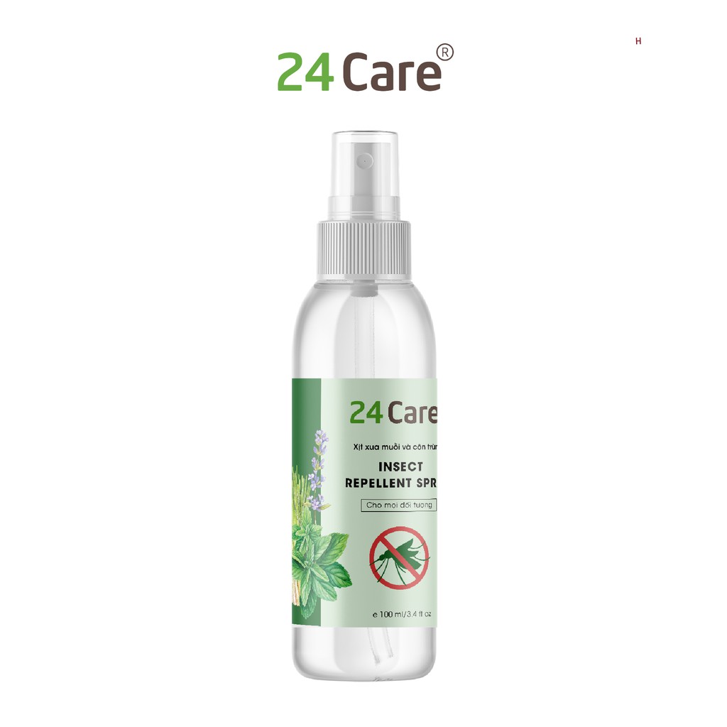 Xịt xua đuổi muỗi và côn trùng, an toàn sức khỏe, chiết suất thiên nhiên - 24care 100ml