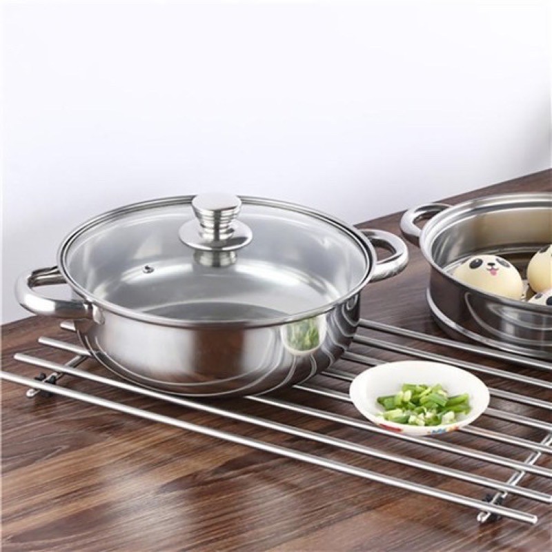 [RẺ VÔ ĐỊCH] Bộ nồi xửng hấp inox 2 tầng size 28cm hấp xôi, thức ăn đa năng dùng cho bếp ga, bếp từ, bếp hồng ngoại