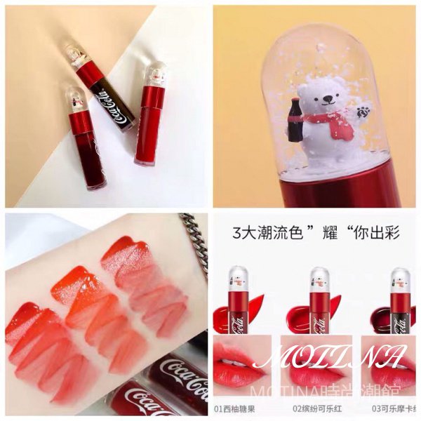 The Face Shop Coca Cola (Hàng Mới Về) Son Bóng Dạng Lỏng Thiết Kế Vỏ Son Hình Quả Cầu Pha Lê Độc Đáo