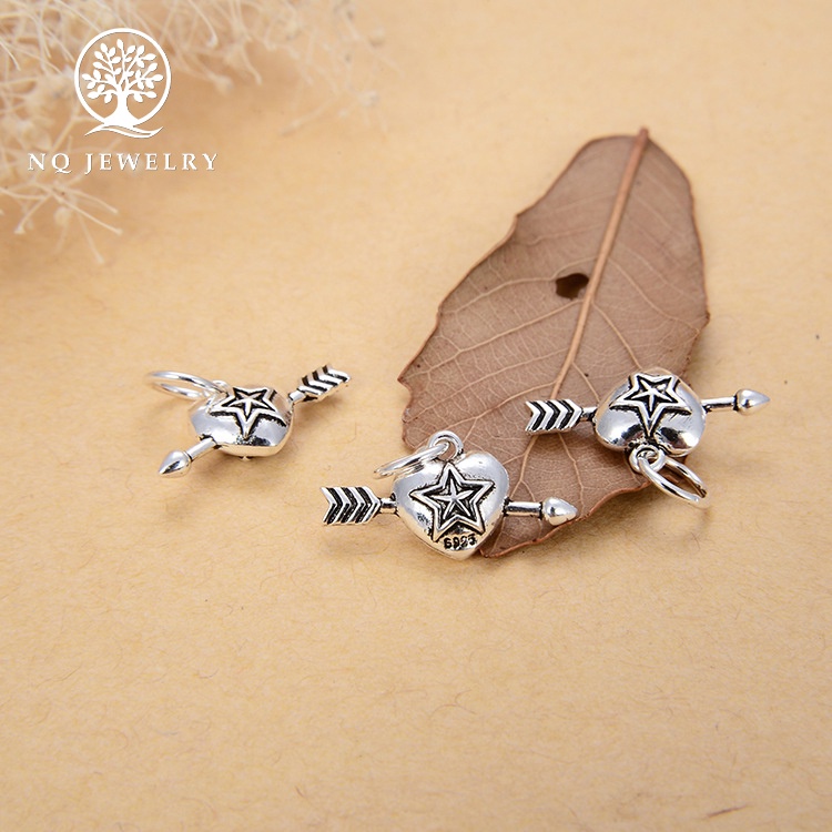 Charm bạc mũi tên thần tình yêu treo - NQ Jewelry
