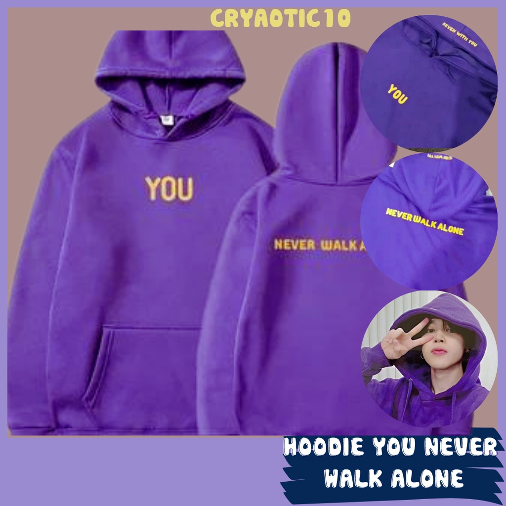 Áo hoodie Jimin BTS tím You Never Walk Alone Unisex