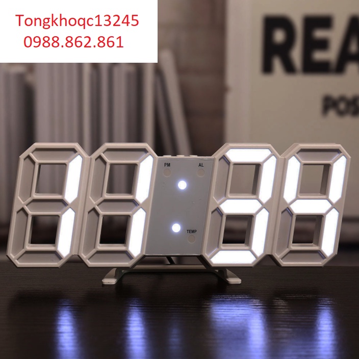 [SALE GIÁ HỦY DIỆT][Bán Lấy Tương Tác] Đồng hồ LED 3D treo tường, để bàn thông minh