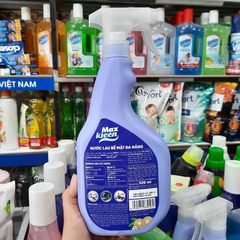 Nước lau bề mặt đa năng Maxkleen 520ml