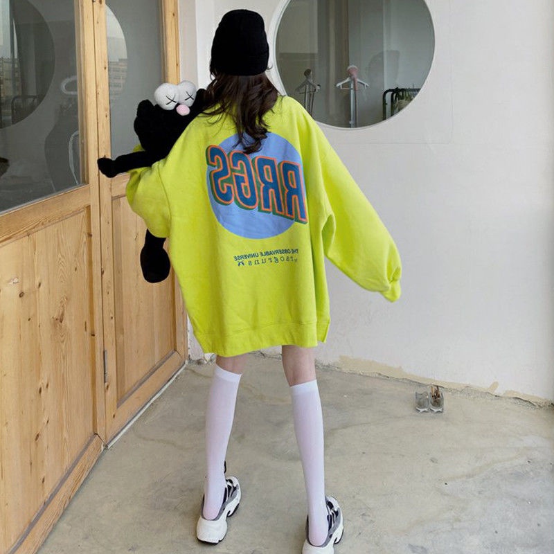 COZOK Áo sweater tay dài form rộng phong cách Hàn Quốc