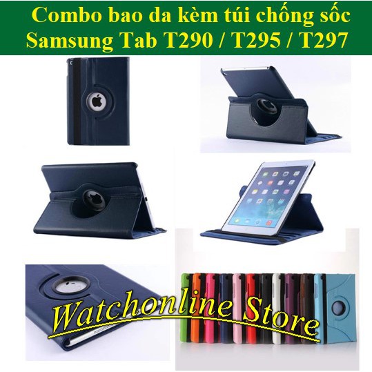 Combo bao da xoay 360 độ kèm túi chống sốc dành cho Samsung Tab A 8.0 2019 T290 / T295 / T297
