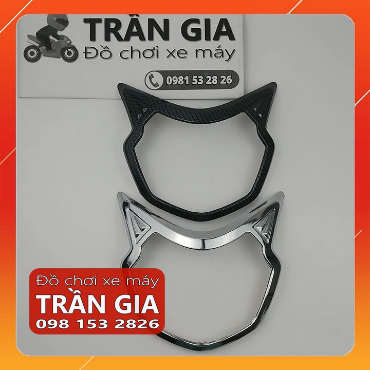 Ốp viền đèn pha xe vision 2021-2022 xi inox cacbon - phụ kiện trang trí