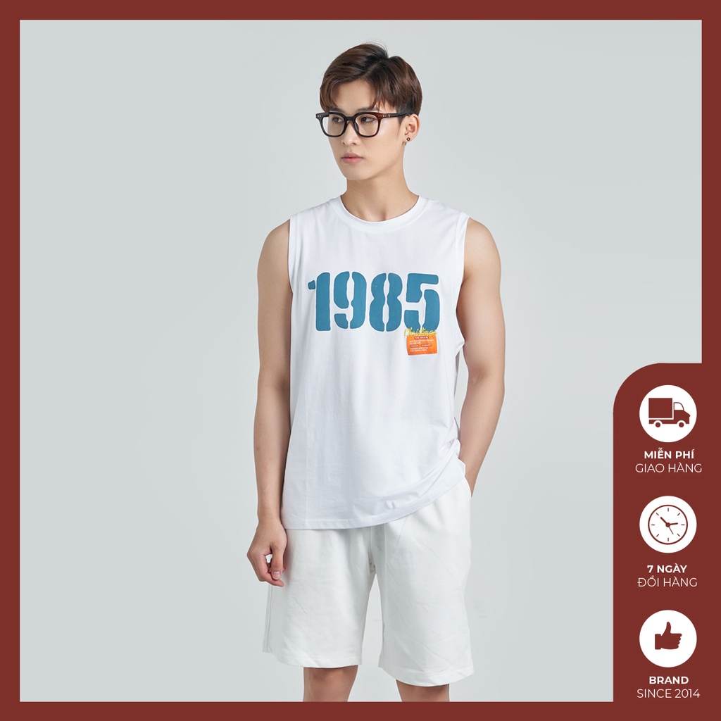 Áo Tank Top, Tanktop Nam Nữ Hai Màu Đen Trắng In Số 1985 Thoáng Mát Trẻ Trung ĐỘC MENSWEAR - ATT176