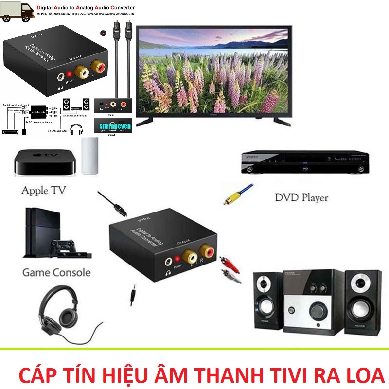 Bộ chuyển đổi âm thanh từ tivi sang loa amly loại tốt cao cáp hàng chinh hãng cho âm thanh to rõ lọc âm hay hơn