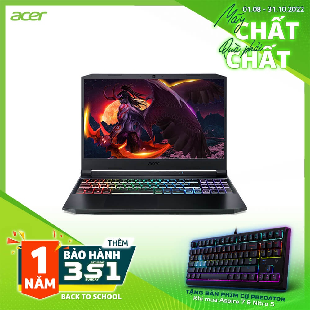 Laptop Acer Nitro Eagle AN515 57 720A NH.QEQSV.004 (Core i7 11800H/8Gb/512Gb SSD/15.6" FHD/RTX3050Ti 4GB/Win11/Black.