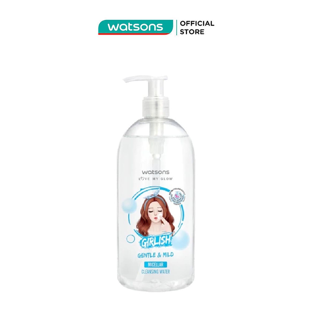 Nước Tẩy Trang Watsons Girlish Gentle &amp; Mild Micellar Dịu Nhẹ 485ml