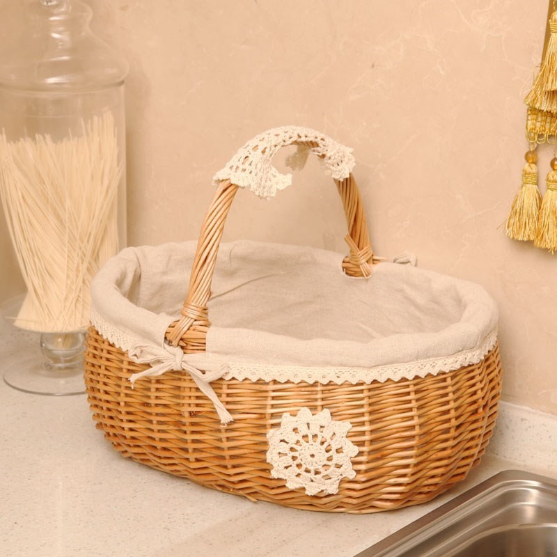 Giỏ mây đan phối vải xinh hàng loại 1