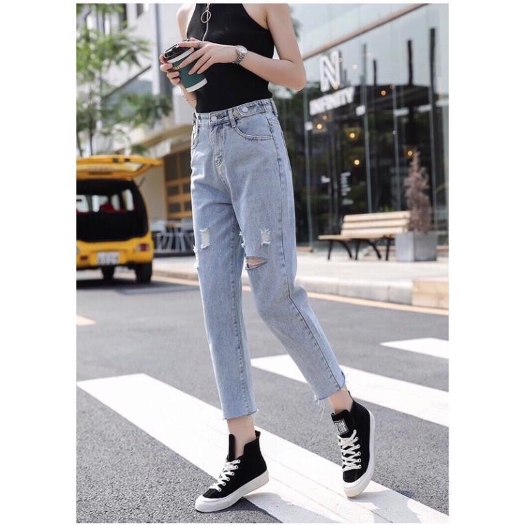 Quần bò baggy nữ quần jean baggy nữ quần jeans nữ lưng cao cạp cao quần nữ đẹp 3 size S M L hot 2022 | BigBuy360 - bigbuy360.vn