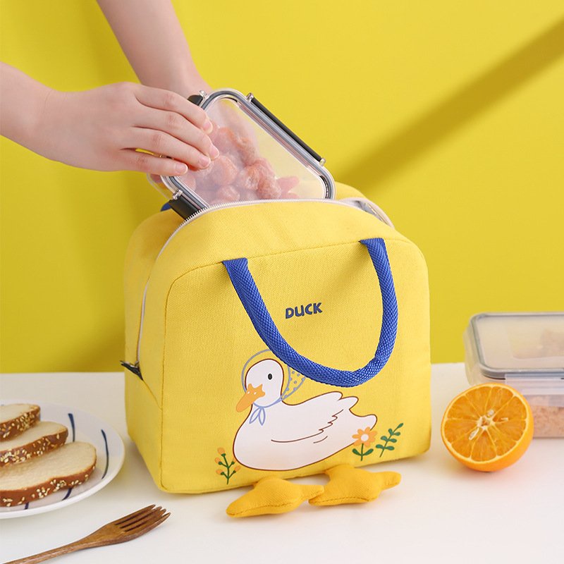 Túi đựng cơm lót nhôm, giữ nhiệt ,tiện lợi, hoạ tiết CHÚ VỊT dễ thương
