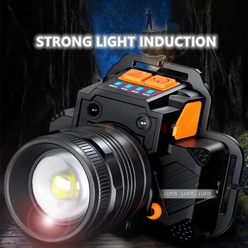 Đèn LED đội đầu chống nước đa năng kèm sạc USB tiện dụng cho hoạt động ngoài trời